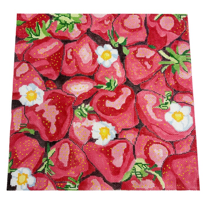 Strawberries on 13 JS Painted Canvas Jean Smith 