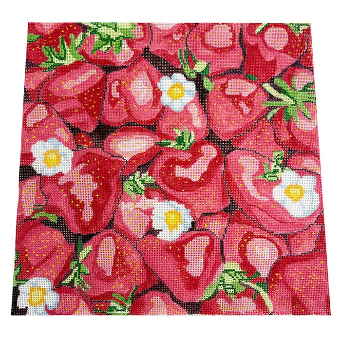 Strawberries on 13 JS Painted Canvas Jean Smith  - 1