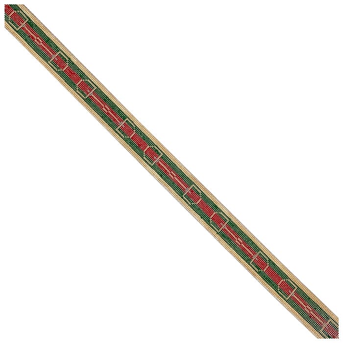 Stripe Belt with Bits   Khaki, Hunter, Red on 18 Painted Canvas The Meredith Collection  - 1