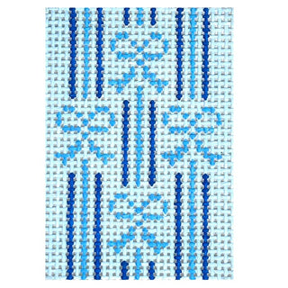 Striped Bow Tags Blue 2x3 Insert Painted Canvas Rachel Barri Designs 
