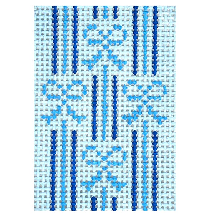 Striped Bow Tags Blue 2x3 Insert Painted Canvas Rachel Barri Designs 

