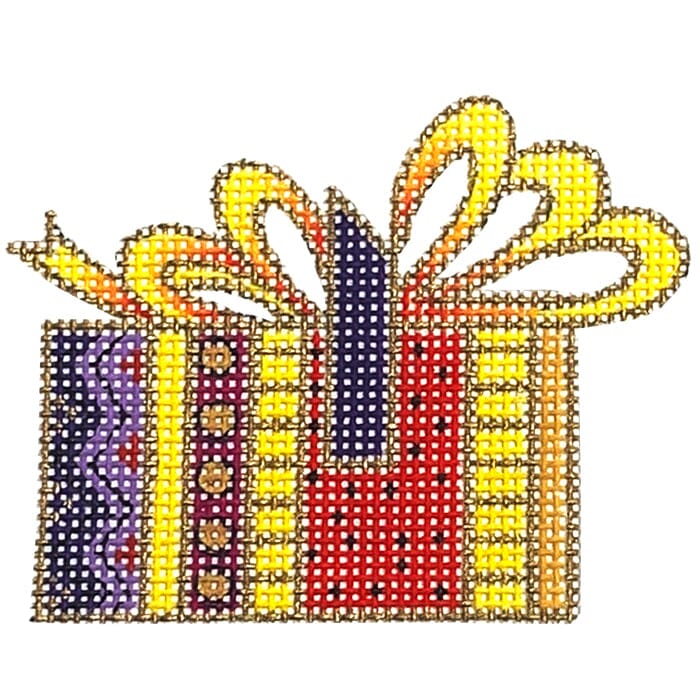 Striped Present Painted Canvas Danji Designs 
