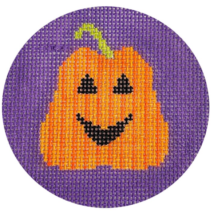 Striped Pumpkin on Purple Painted Canvas Kristine Kingston 