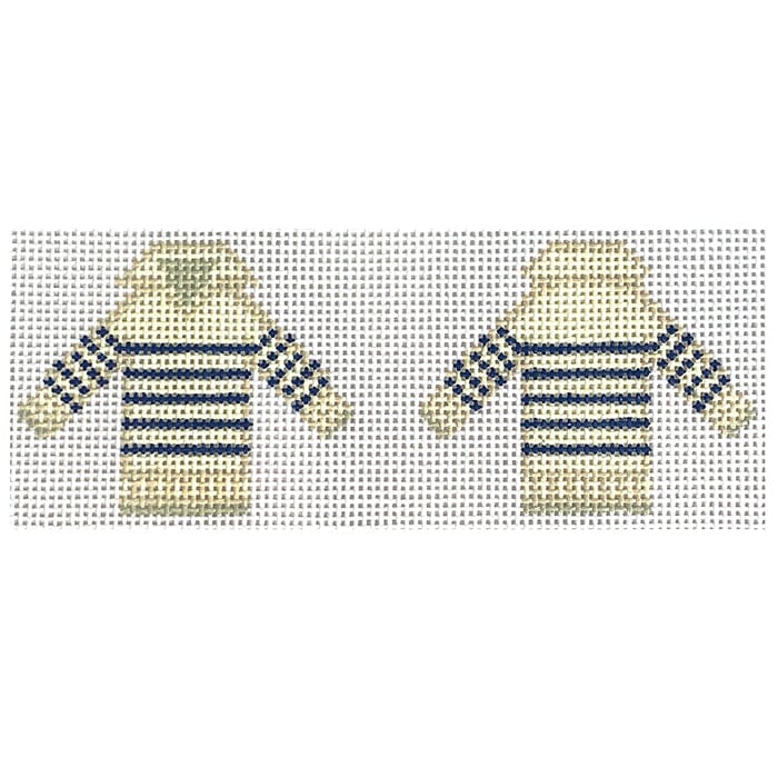 Striped Sweater - 3D - 2 sides Painted Canvas Atlantic Blue Canvas 