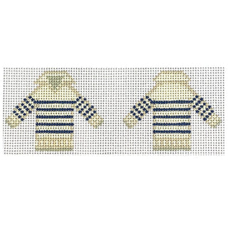 Striped Sweater   3D   2 sides Painted Canvas Atlantic Blue Canvas 
