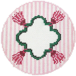 Striped Tassels Round   Pink Painted Canvas Rachel Barri Designs 
