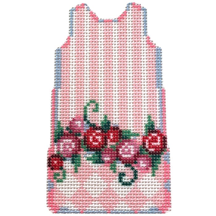 Stripes/Roses/Harlequin Mini Shift Printed Canvas Two Sisters Needlepoint 
