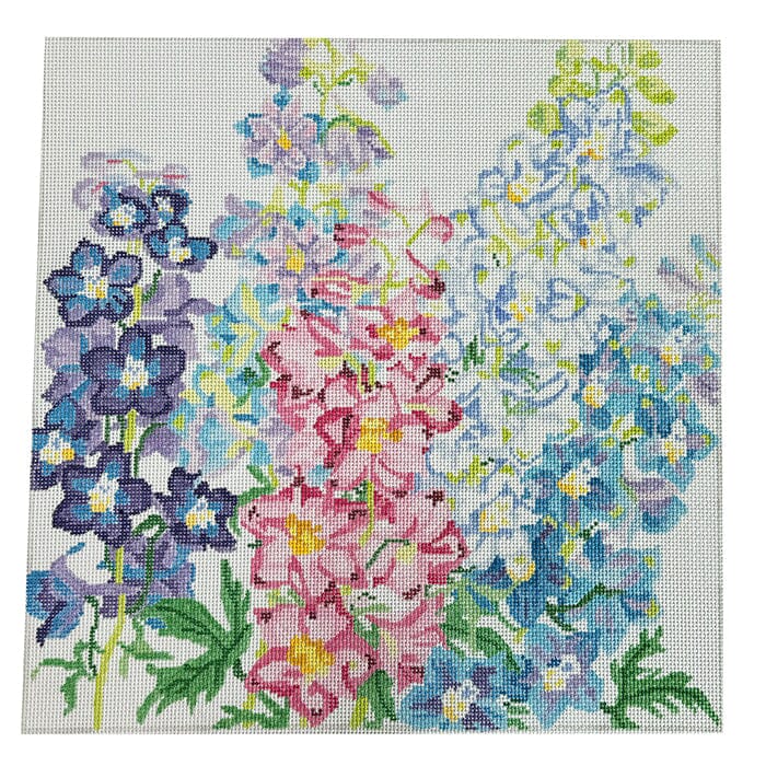 Summer Delphiniums Painted Canvas Jean Smith 