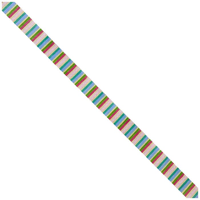 Summer Pastel Striped Belt Painted Canvas Kristine Kingston 