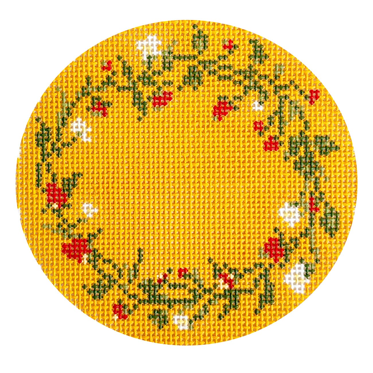 Summer Round Wreath Painted Canvas Goodpoint Needlepoint  - 1