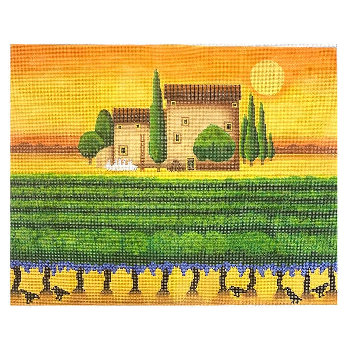 Summer Vineyard Painted Canvas Cooper Oaks Design  - 1