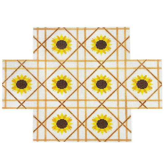 Sunflower Cane Brick Painted Canvas Fire and Iris 