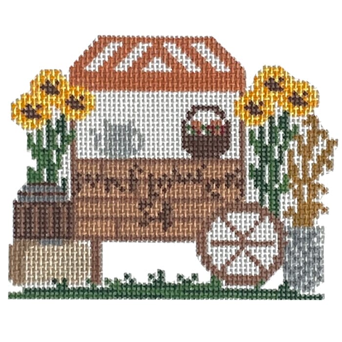 Sunflower Cart Painted Canvas Fire and Iris  - 1