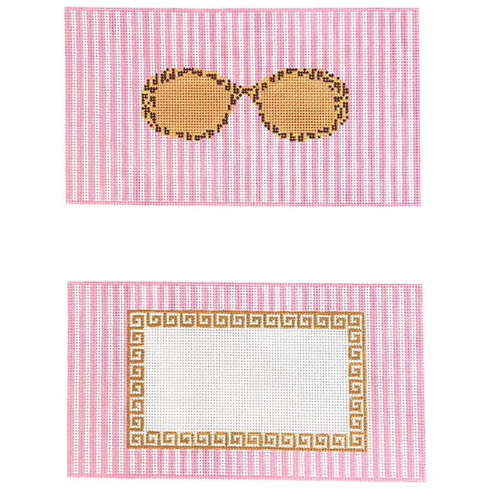 Sunglasses Case   Pink Painted Canvas Atlantic Blue Canvas  - 1