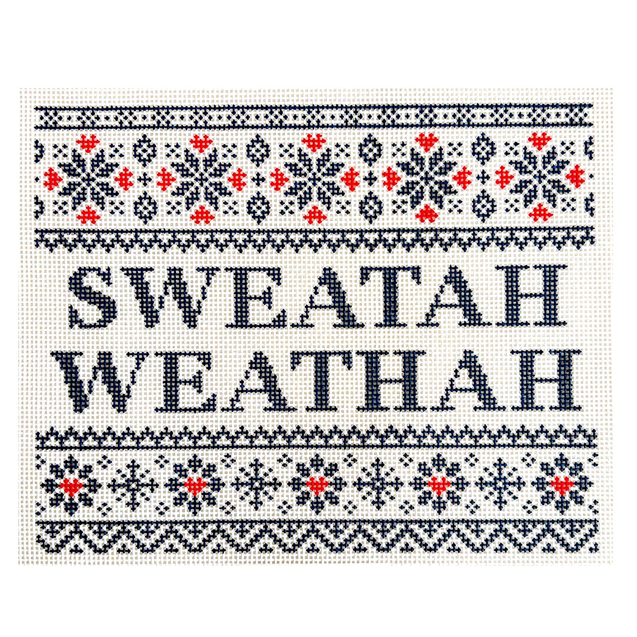 Sweatah Weathah NAVY Painted Canvas Love MHB Studio  - 1