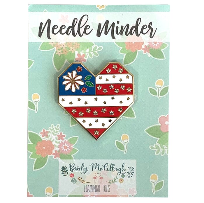 Sweet Freedom Heart Flag Needle Minder Accessories Flamingo Toes 