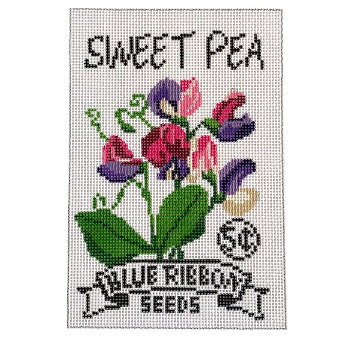 Sweet Pea Seed Packet Painted Canvas Laura Love Designs  - 1