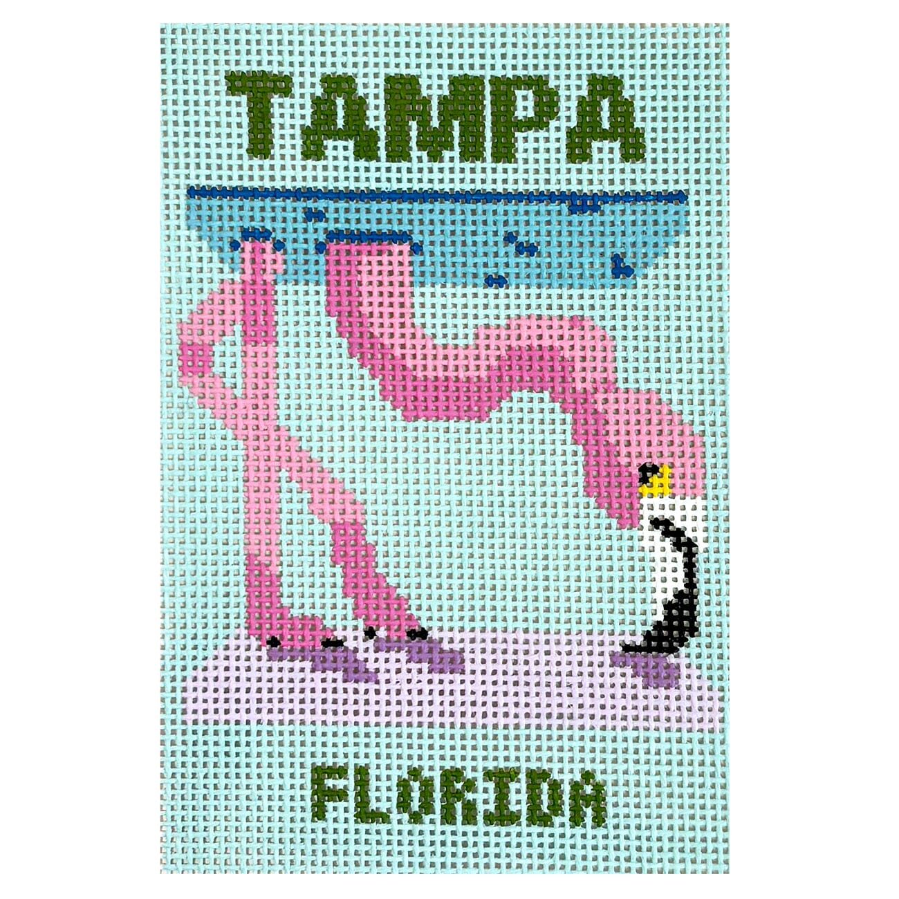 Tampa Travel Book Painted Canvas Atlantic Blue Canvas  - 1