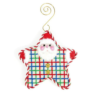 Tattersall PJ Santa with Stitch Guide Printed Canvas Two Sisters Needlepoint 
