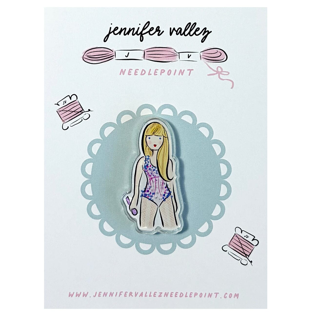 Taylor Lover Acrylic Needle Minder Accessories Jennifer Vallez Needlepoint  - 1