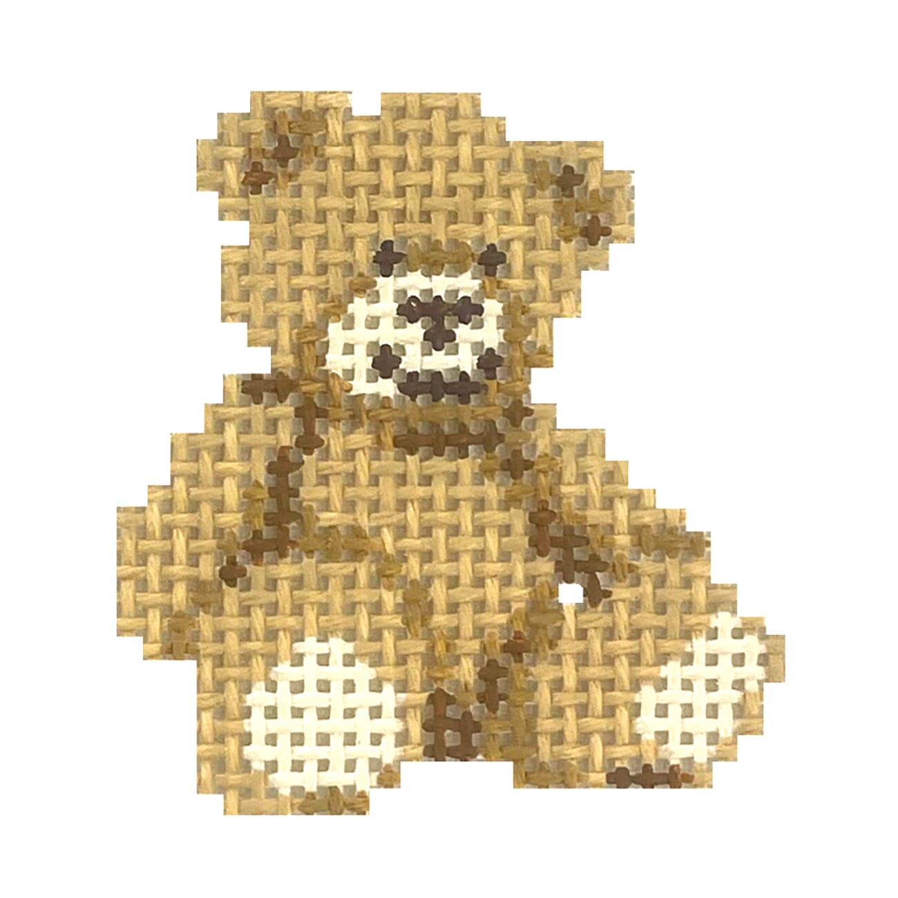 Teddy Bear Mini Painted Canvas Dogwood Needlepoint  - 1