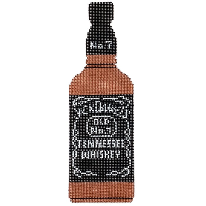 Tennessee Whiskey Bottle Painted Canvas Elm Tree Needlepoint  - 1