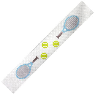 Tennis Key Fob Painted Canvas Lauren Bloch Designs 
