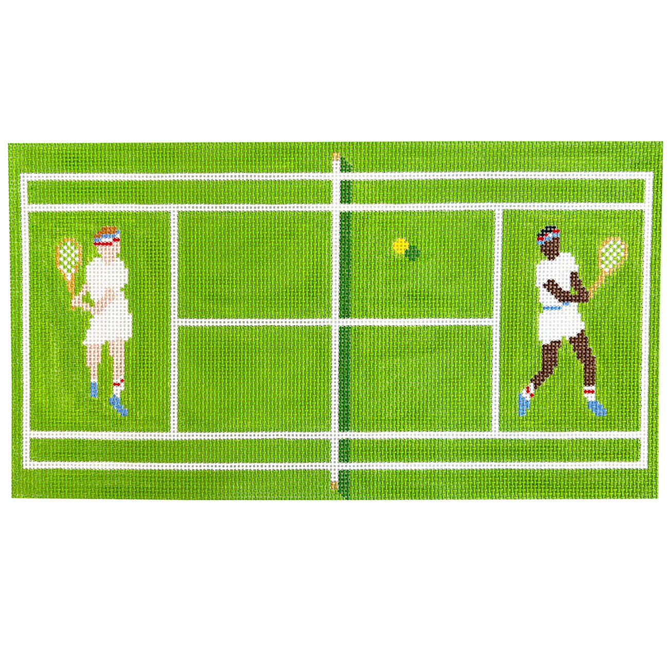 Tennis Match Painted Canvas The Plum Stitchery  - 1