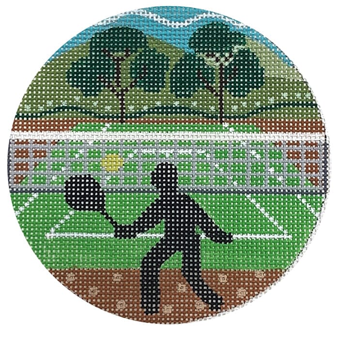 Tennis Round Painted Canvas Danji Designs  - 1