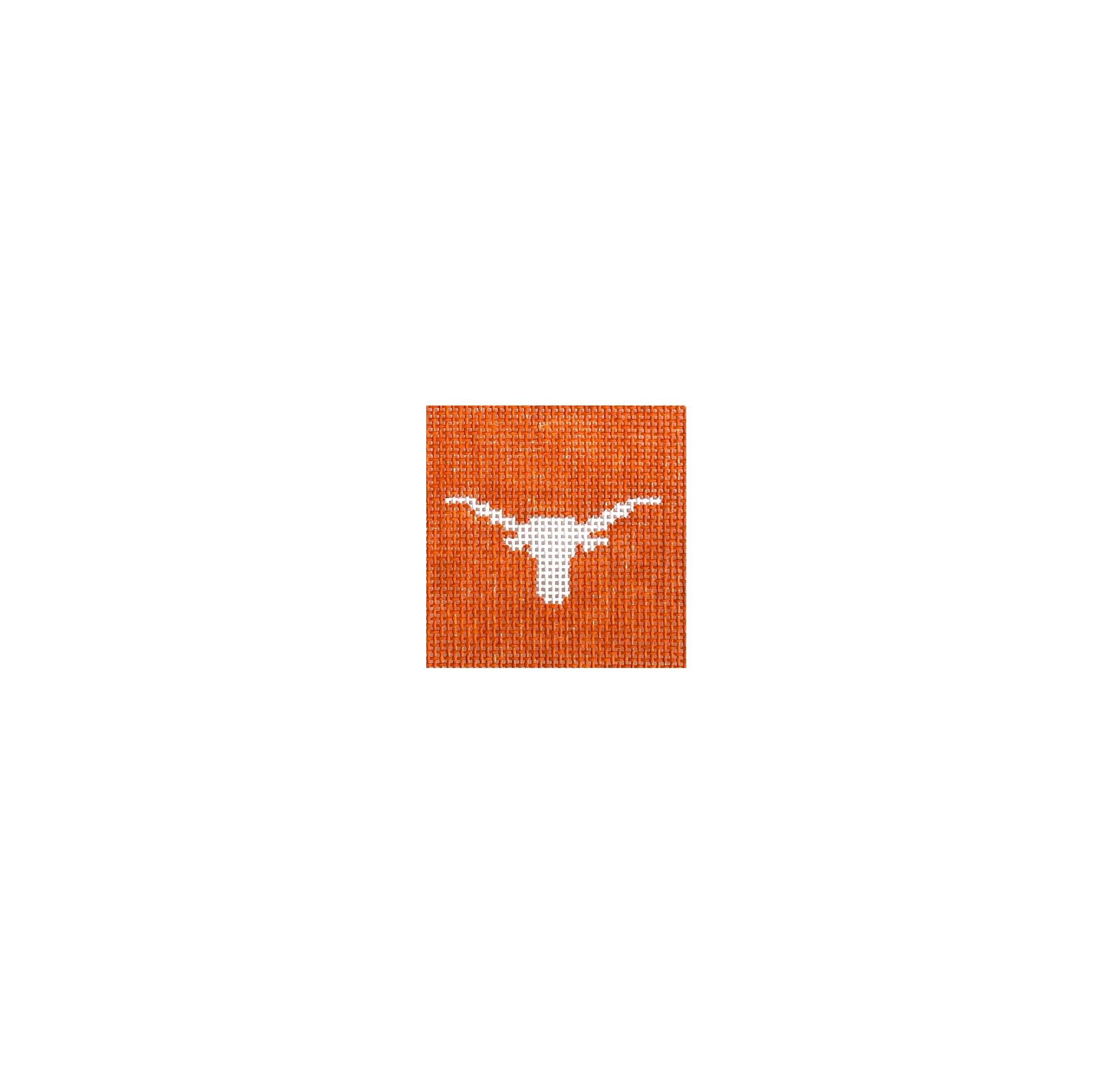 Texas Longhorns Mini Square 2.2" Painted Canvas Needlepoint by Laura 

