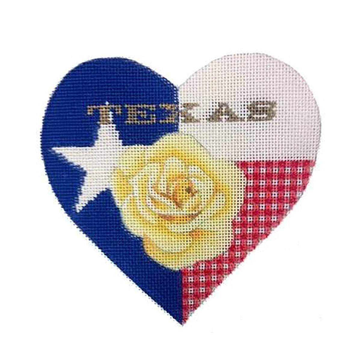 Texas Rose Heart Painted Canvas Kirk & Bradley  - 1