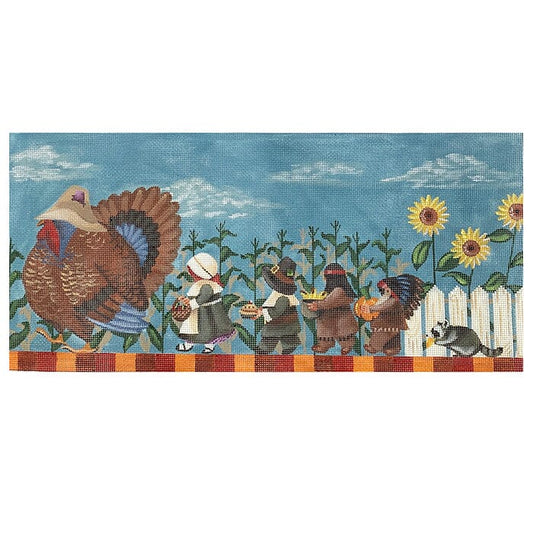 Thanksgiving March on 18 Painted Canvas Victoria Whitson Needlepoint 