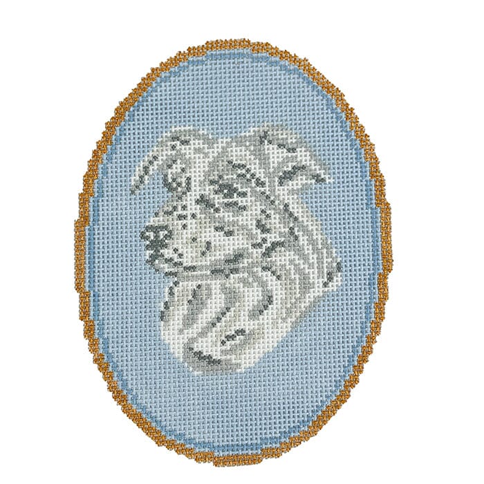 The Australian Shepherd Cameo Painted Canvas Atlantic Blue Canvas 
