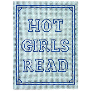 The Book Canvas: Hot Girls Read Kindle Cover BLUE Painted Canvas Mopsey Designs 
