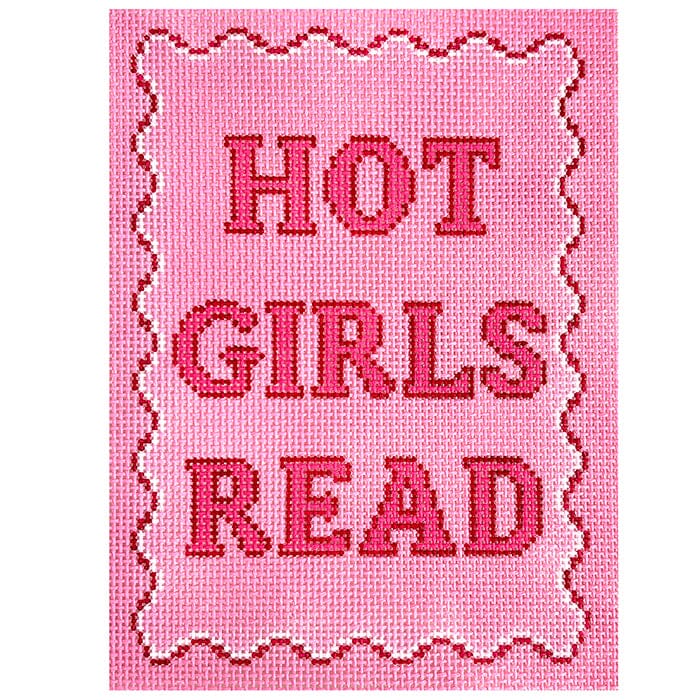 The Book Canvas: Hot Girls Read Kindle Cover PINK Painted Canvas Mopsey Designs 