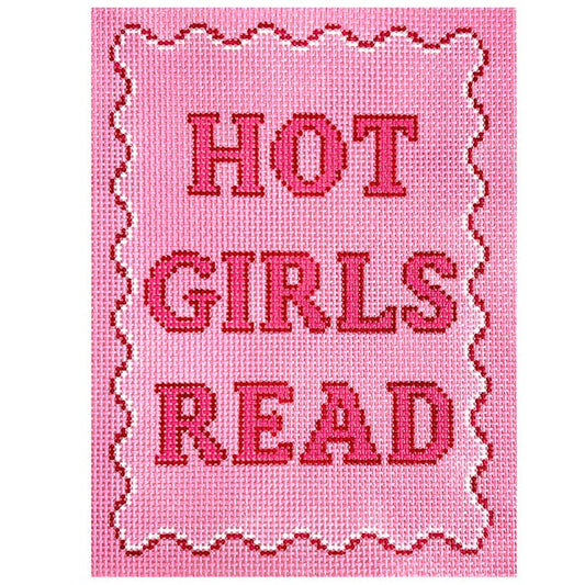The Book Canvas: Hot Girls Read Kindle Cover PINK Painted Canvas Mopsey Designs 