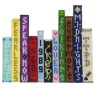 The Book Canvas   TS Album Stack Painted Canvas Mopsey Designs 
