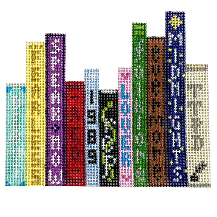 The Book Canvas   TS Album Stack Painted Canvas Mopsey Designs  - 1