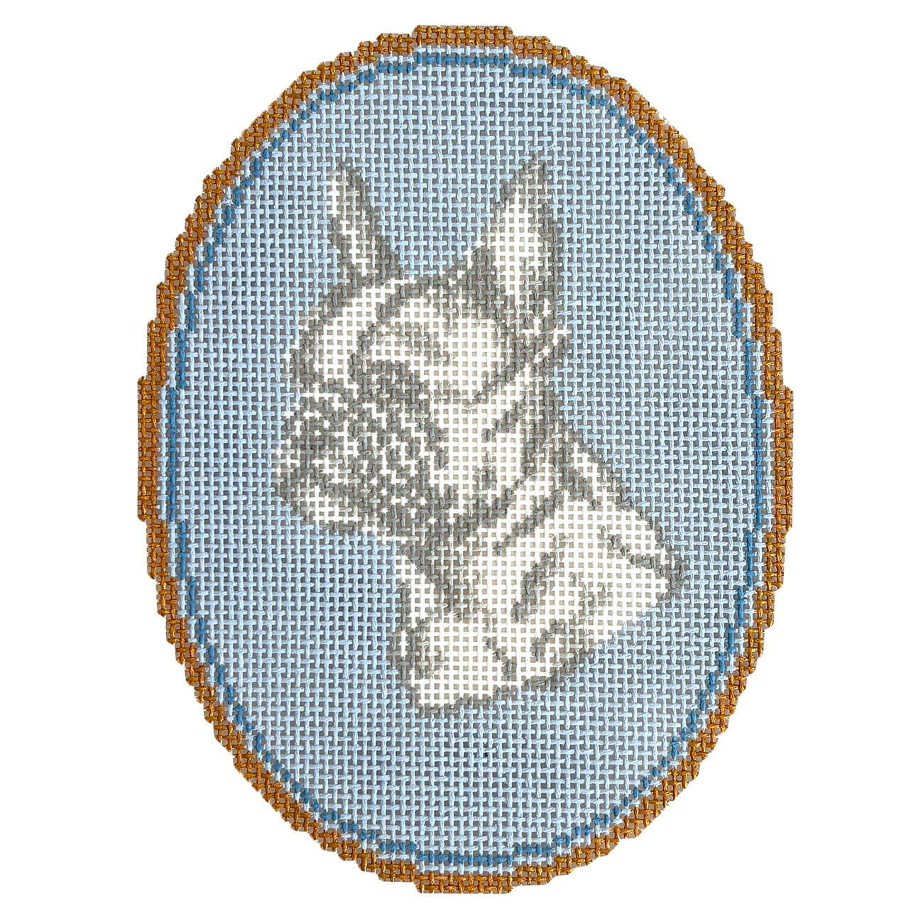 The Boston Terrier Cameo Painted Canvas Atlantic Blue Canvas  - 1