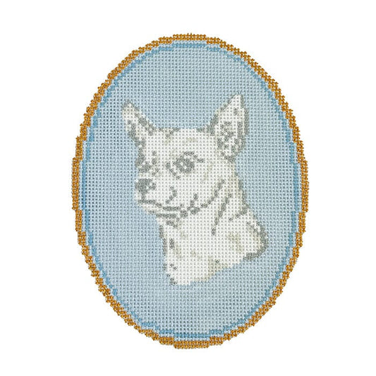 The Chihuahua Cameo Painted Canvas Atlantic Blue Canvas 