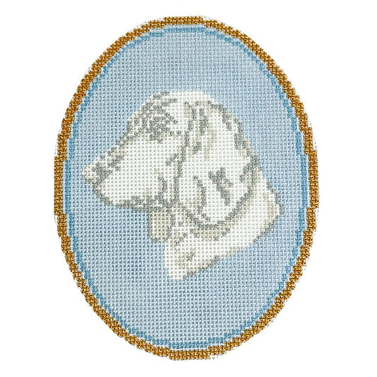 The Coonhound / Bloodhound Cameo Painted Canvas Atlantic Blue Canvas 
