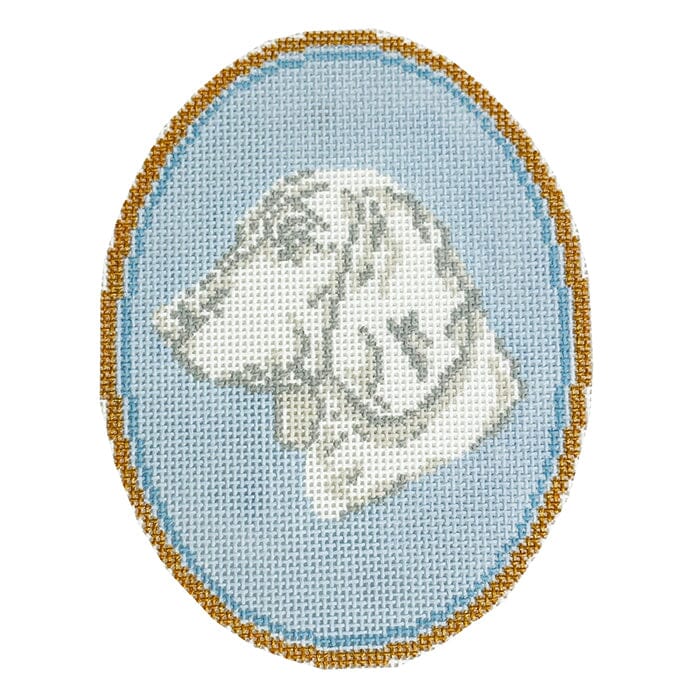 The Coonhound / Bloodhound Cameo Painted Canvas Atlantic Blue Canvas  - 1