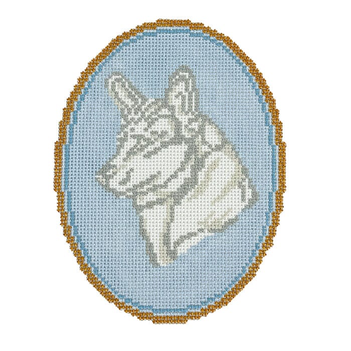 The Corgi Cameo Painted Canvas Atlantic Blue Canvas  - 1