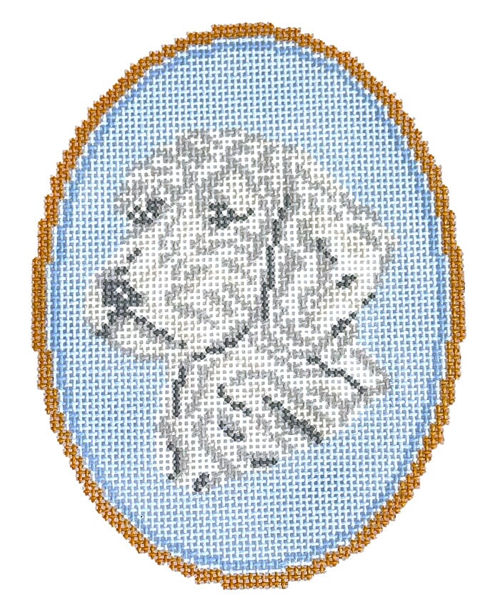 The Doodle Cameo Painted Canvas Atlantic Blue Canvas  - 1