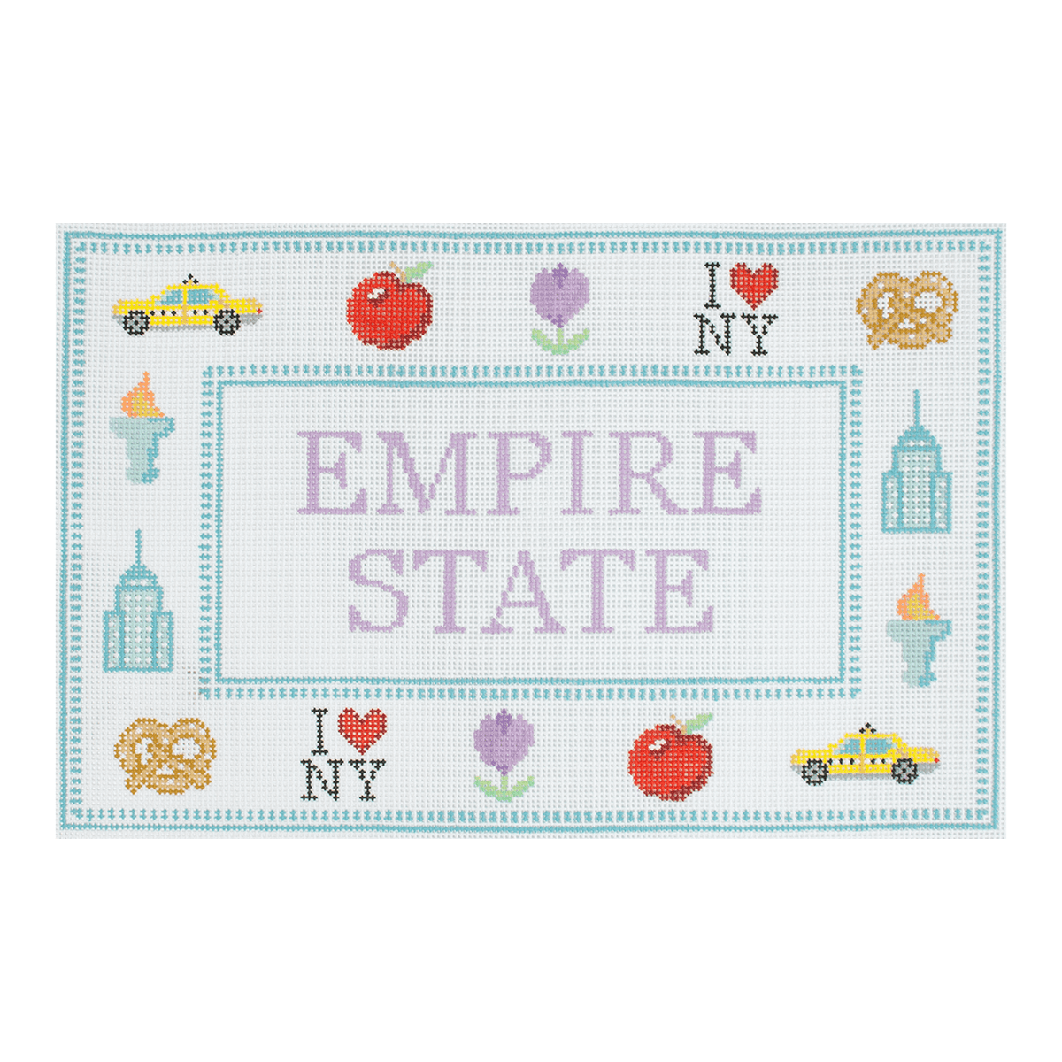 The Empire State: New York Painted Canvas Atlantic Blue Canvas  - 1