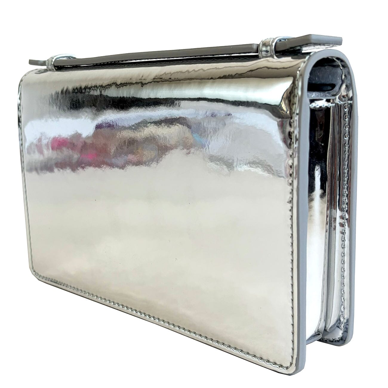The Everyday Clutch   Chrome w/ Silver Chain Leather Goods Rachel Barri Designs  - 2