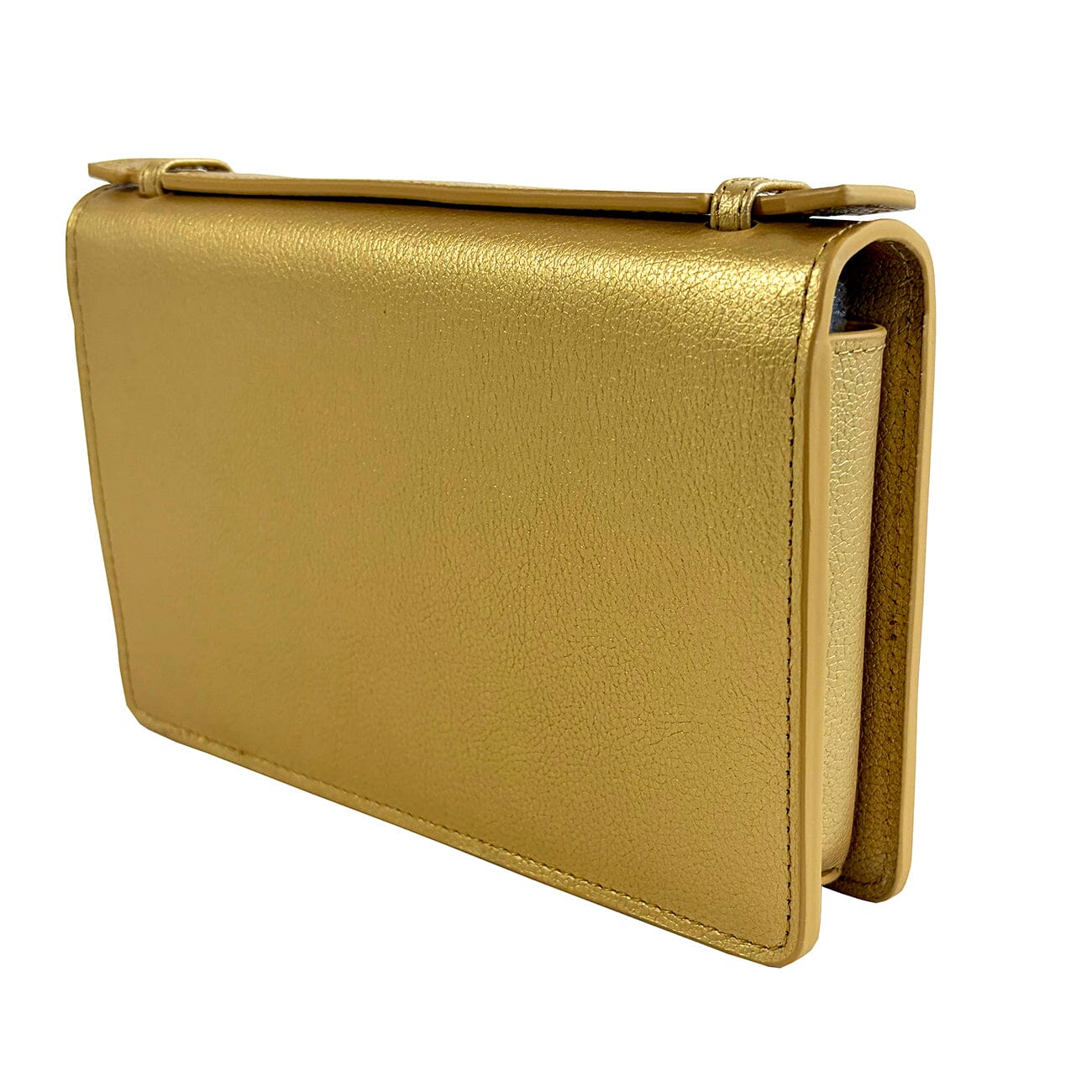 The Everyday Clutch   Gold with Gold Chain Leather Goods Rachel Barri Designs  - 2