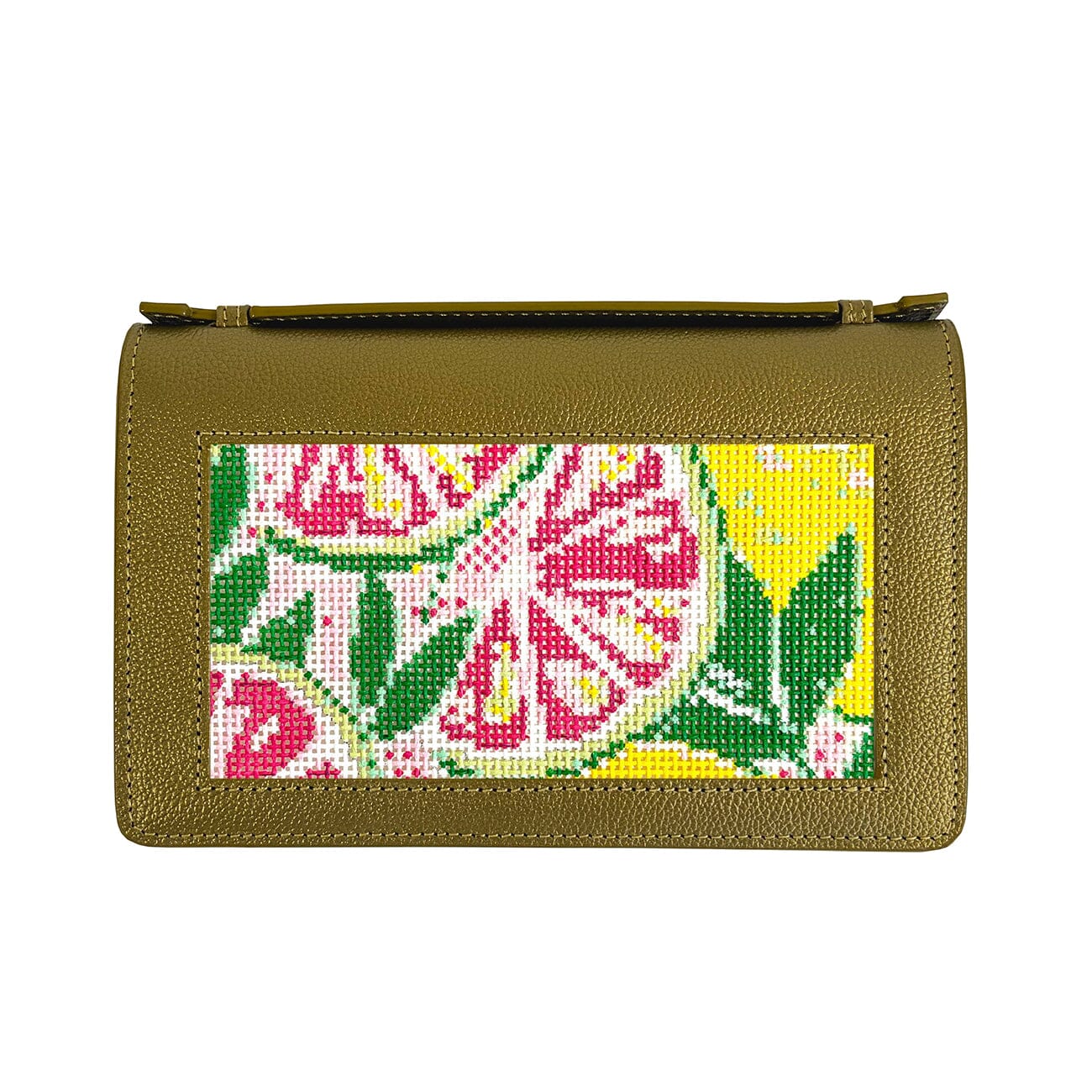 The Everyday Clutch   Golden Olive with Gold Chain Leather Goods Rachel Barri Designs  - 1