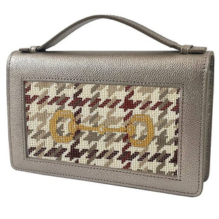 The Everyday Clutch   Metallic Taupe with Gold Chain Leather Goods Rachel Barri Designs 
