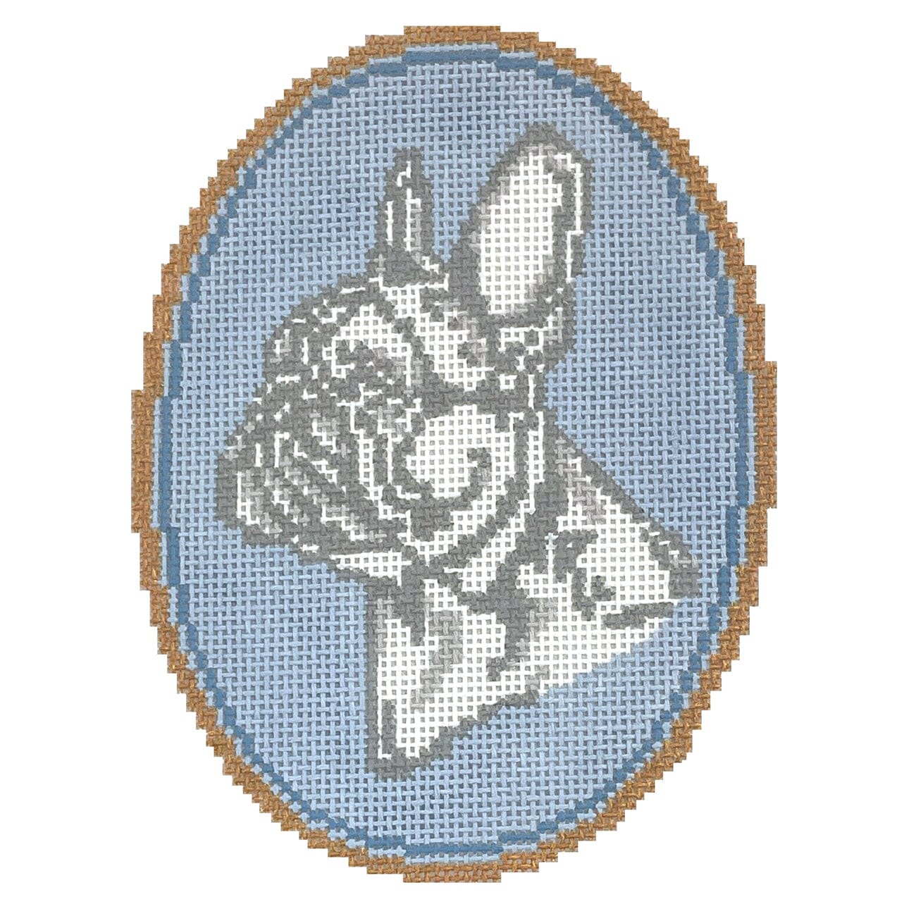The French Bulldog Cameo Painted Canvas Atlantic Blue Canvas  - 1